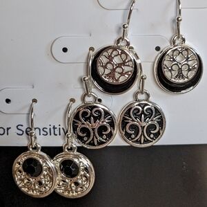Belk Trio Silver Tone Drop‎ Earrings